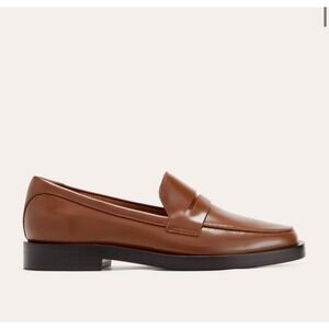 Everlane The Modern Loafer Rum Brown Italian Leather Penny Loafers Womens 10 NEW